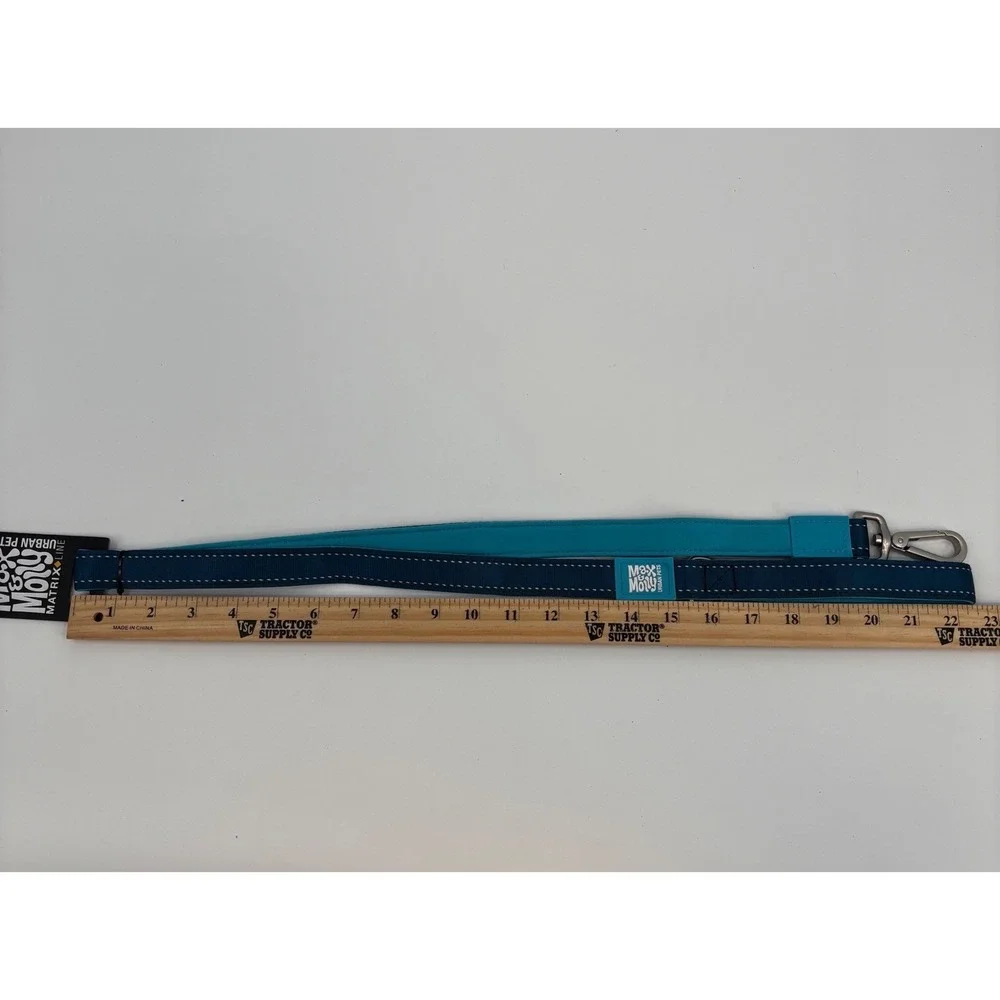 Max & Molly Dog Leash Large Blue Matrix Line Padded Reflective Urban Pets‎ 48